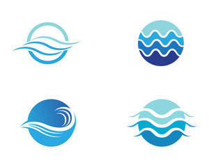 Water Wave symbol and icon Logo Template