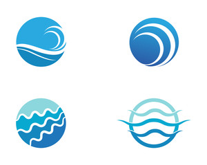Water Wave symbol and icon Logo Template