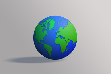 Earth globes isolated on brown background