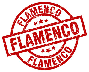 flamenco round red grunge stamp