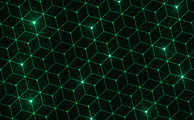 Abstract modern green geometric shining pattern digital - Vector Background.