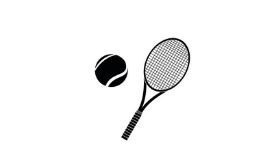 Racket and tennis ball vector