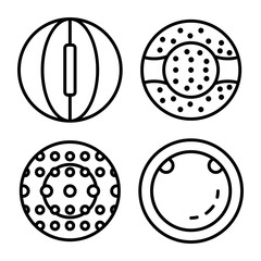 Zorb icons set. Outline set of zorb vector icons for web design isolated on white background