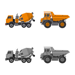 Vector design of build and construction symbol. Set of build and machinery stock vector illustration.