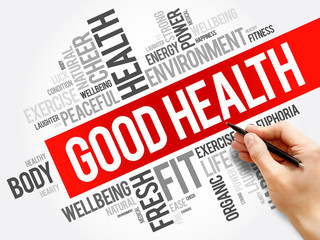 Good Health word cloud collage