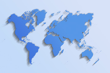 blue map of the world on blue background