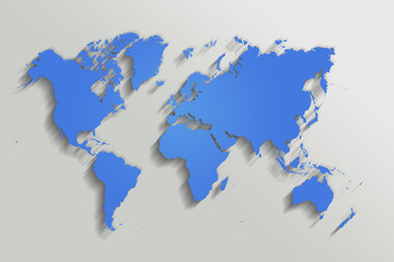 blue map of the world on gray background