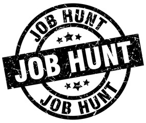 job hunt round grunge black stamp