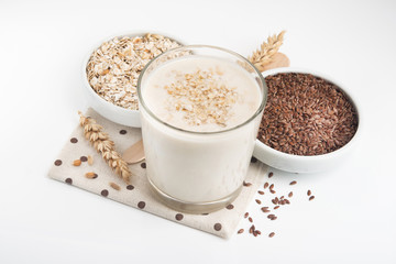 Healthy and vegan food and drink glass