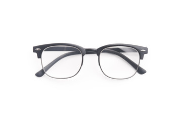 Black eye glasses isolated