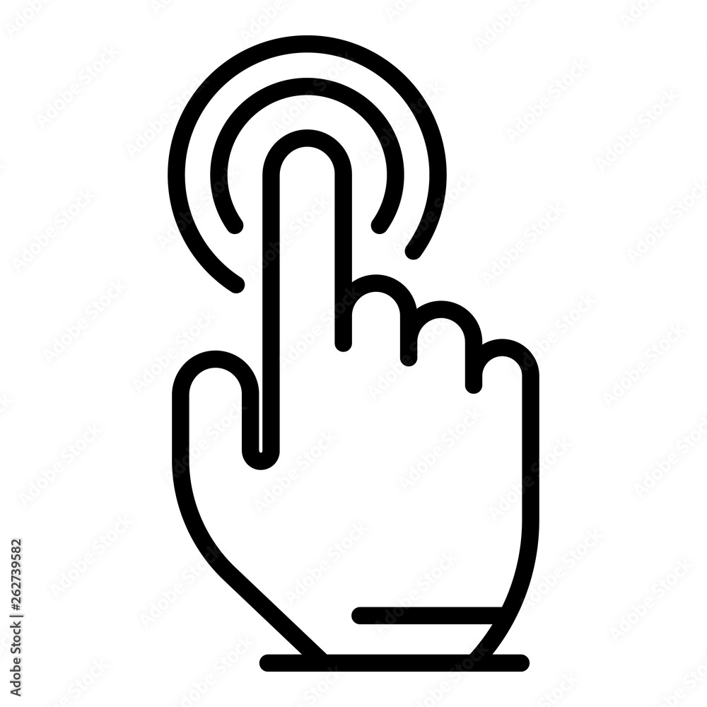 Aufkleber cursor finger click icon. outline cursor finger click vector icon for web design isolated on white b