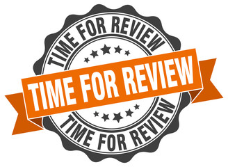 time for review stamp. sign. seal