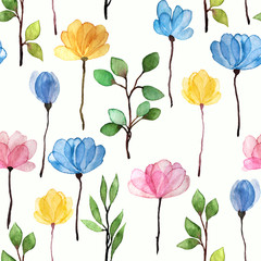 watercolor botanical drawing. floral pattern