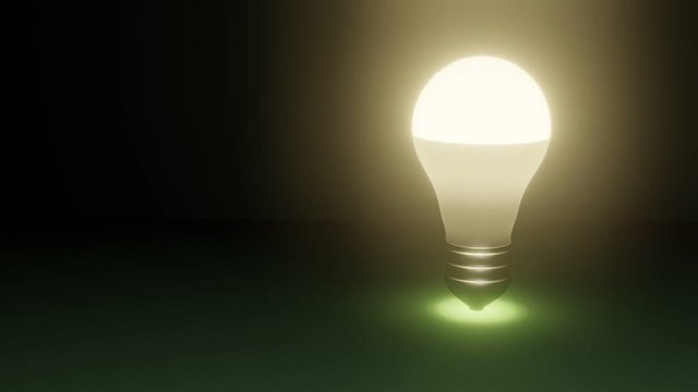 led lamp lights up in the dark