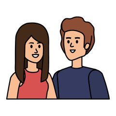 young couple avatars characters