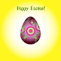 Easter egg with plant ornament Red