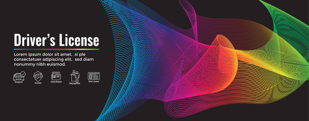 Drivers Test and License Icon Set and - Web Header Banner