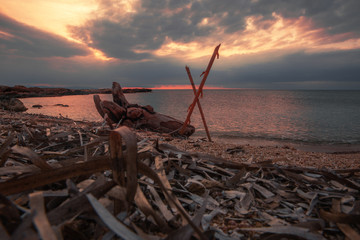 Dirty beach.The beach is forbidden for swimming