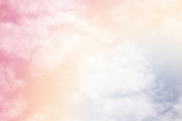 Naklejka na ściany i meble Sun and cloud background with a pastel colour