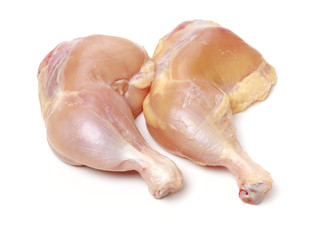 Chicken legs on white background