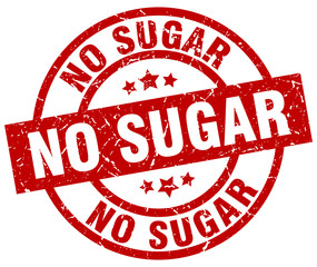 no sugar round red grunge stamp