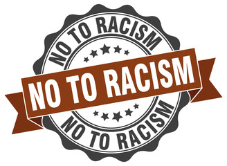no to racism stamp. sign. seal
