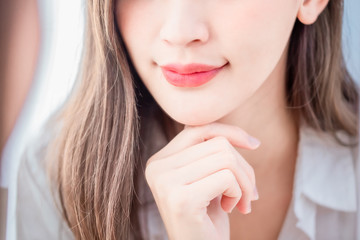 close up woman lip