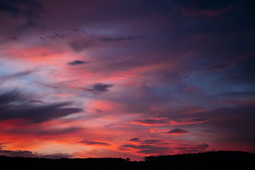 Fototapeta na wymiar Dramatic sky at sunset