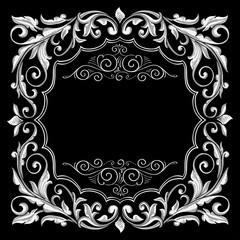 Vintage decorative ornate monochrome design