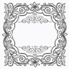 Vintage decorative ornate monochrome design