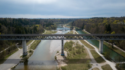 Fototapeta na wymiar Bridge for trains over water