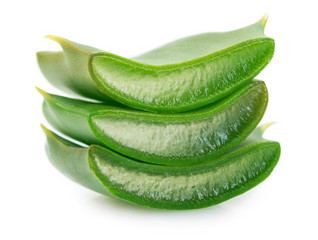 Fresh aloe vera on white background