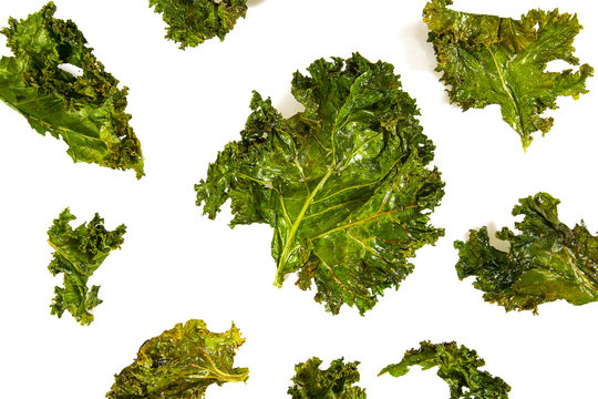 Kale Chips Isolated On White