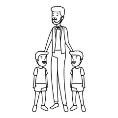 young father with sons characters