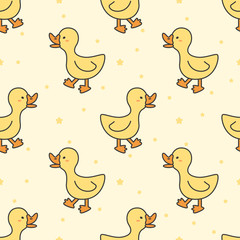 Cute duck Seamless Pattern Background