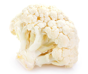 Fresh cauliflower on white background