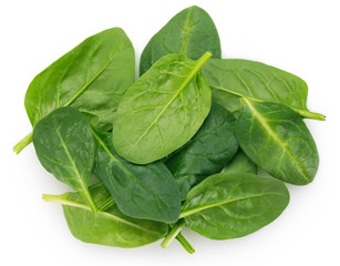 Fresh spinach on white background