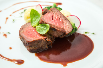 steak on a plate