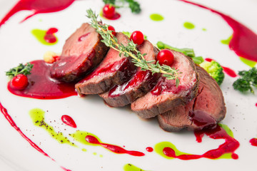 raw meat with vegetables