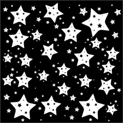 stars white background black space