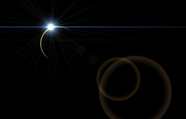 Lens flare, outer space earth, moon, eclipse