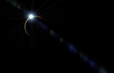 Lens flare, outer space earth, moon, eclipse