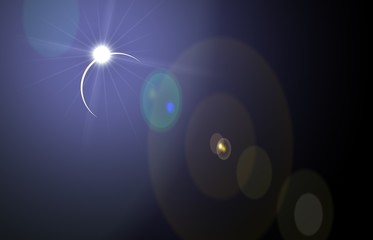 Lens flare, outer space earth, moon, eclipse