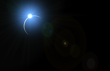 Lens flare, outer space earth, moon, eclipse