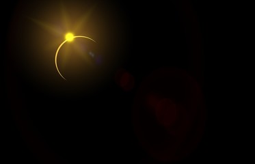 Lens flare, outer space earth, moon, eclipse