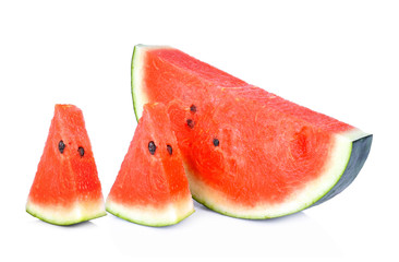 Watermelon slices on white background