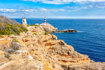 Fototapeta na wymiar Cap de Cala Figuera und Faro de Cala Figuera auf Mallorca