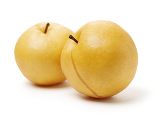 Pears on white background