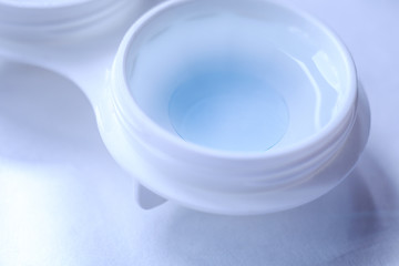 Contact lenses, ultra-wetting and comfortable wearing of contact lenses. Medicine and vision concept.