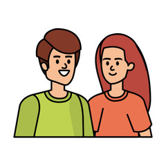 young couple avatars characters